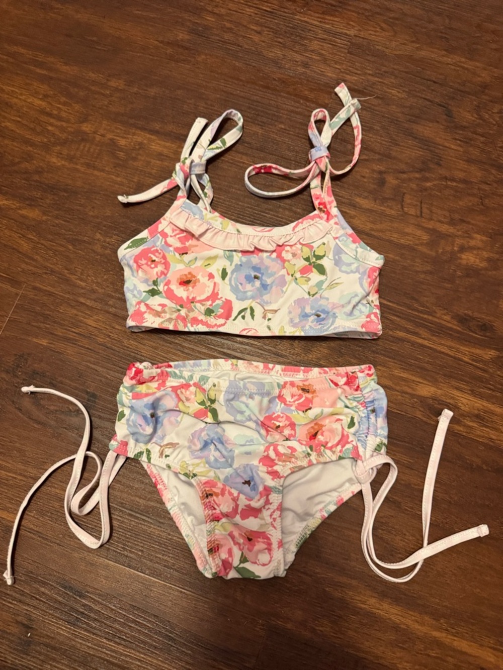 SweetHoney Floral Two-Piece Bikini — Pink, Blue, Green